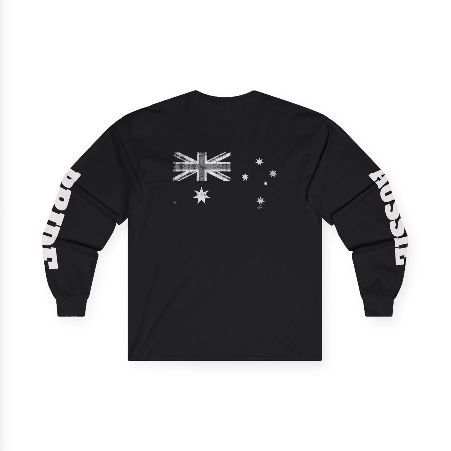 Aussie Pride Distressed Flag Long Sleeve Tee - Unisex Heavyweight Streetwear
