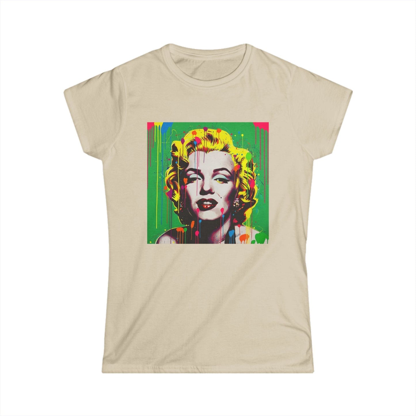 Marilyn Pop Art Drip Tee – Vibrant Neon Portrait Women’s T-Shirt