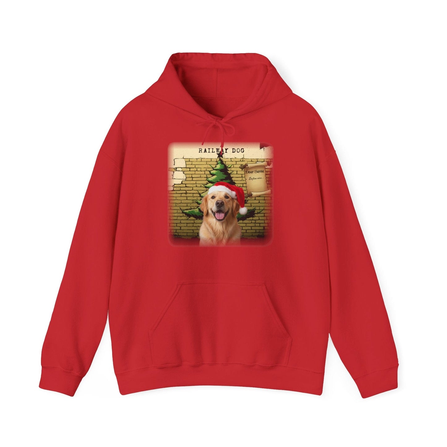 A Railway Dog Dear Santa Hoodie - Vintage Christmas Hoodie - Holiday Pullover - Festive Gift - That Should Be on a T-Shirt