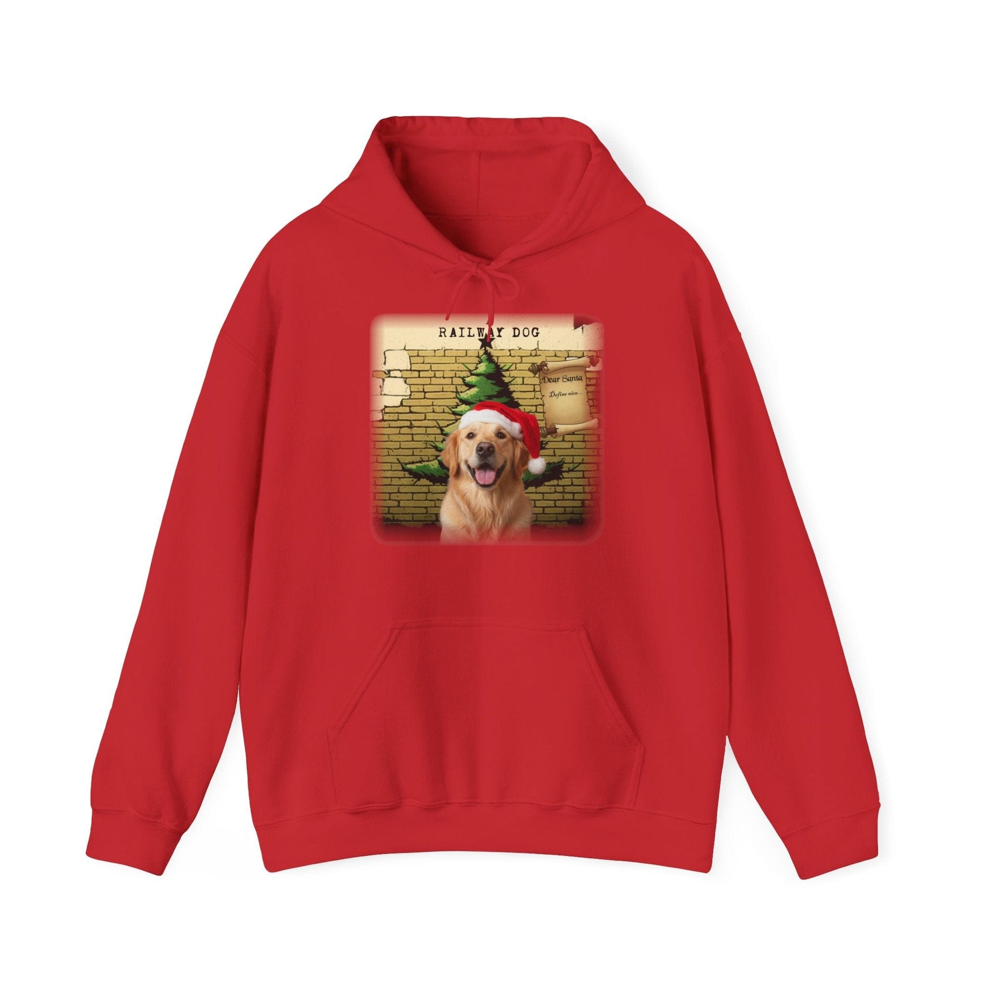 A Railway Dog Dear Santa Hoodie - Vintage Christmas Hoodie - Holiday Pullover - Festive Gift - That Should Be on a T-Shirt