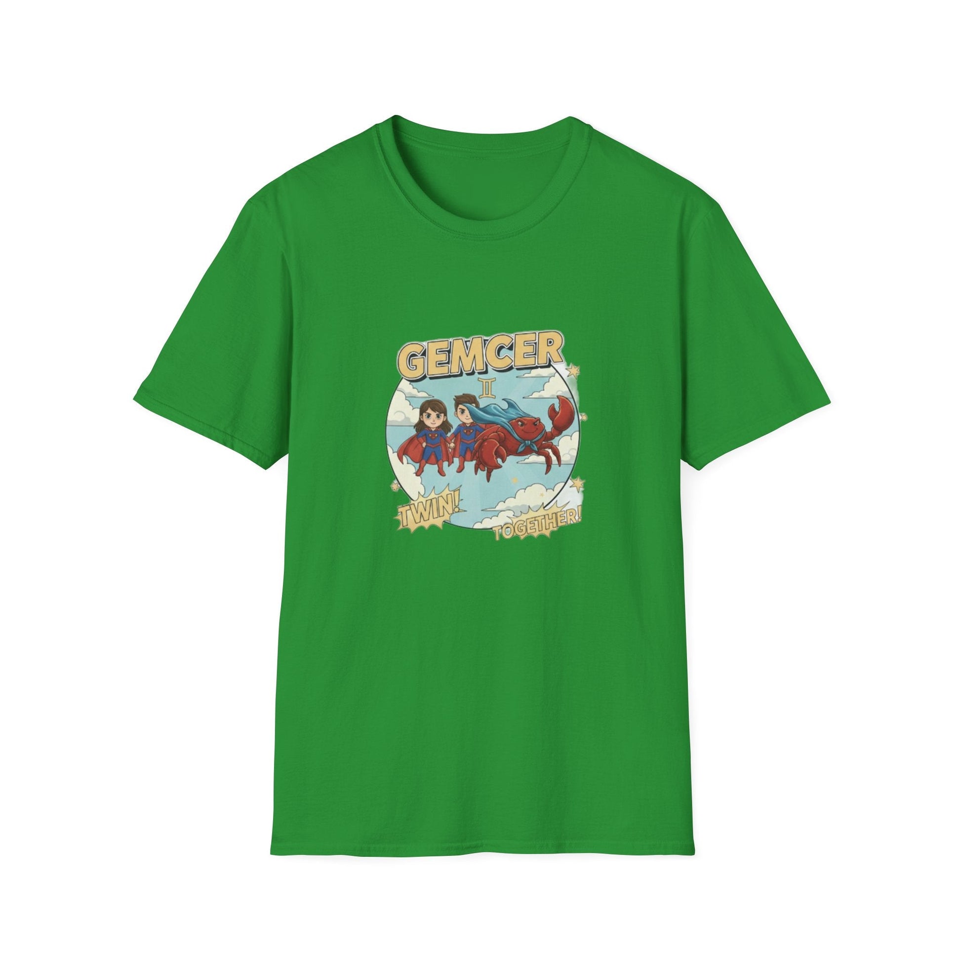 Gemcer "Twin Together" Gemini-Cancer Cusp Superhero T-Shirt - That Should Be on a T-Shirt