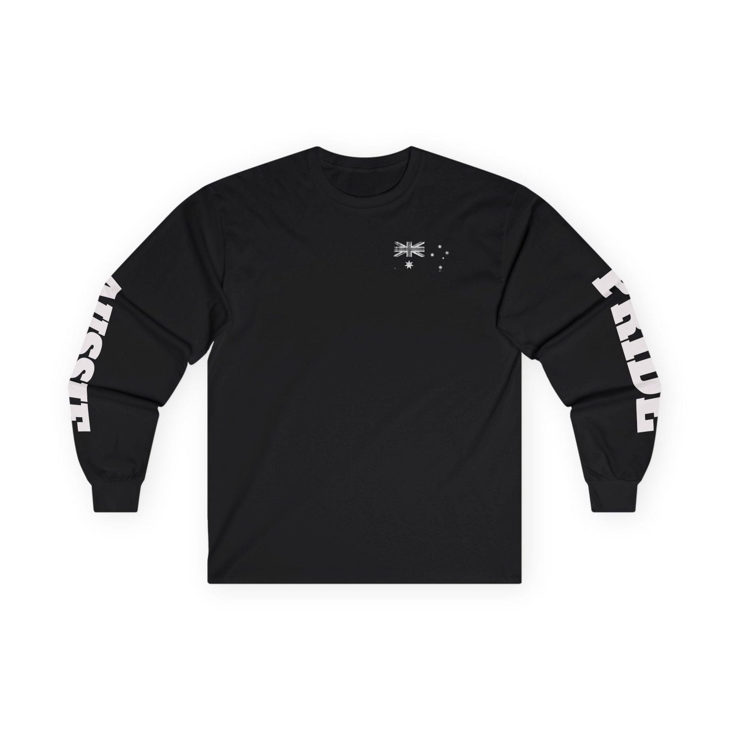 Aussie Pride Distressed Flag Long Sleeve Tee - Unisex Heavyweight Streetwear