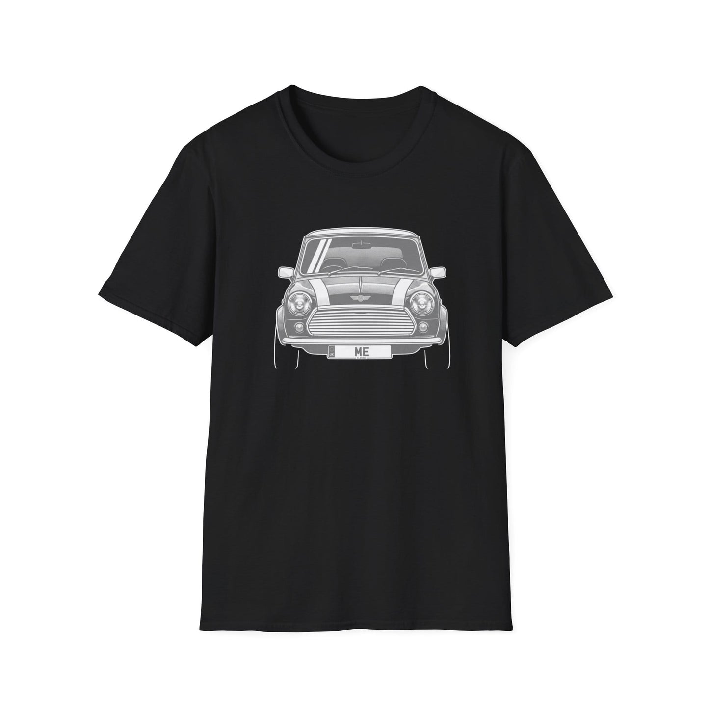 Mens black graphic tee with classic car illustration, casual fashion outfit