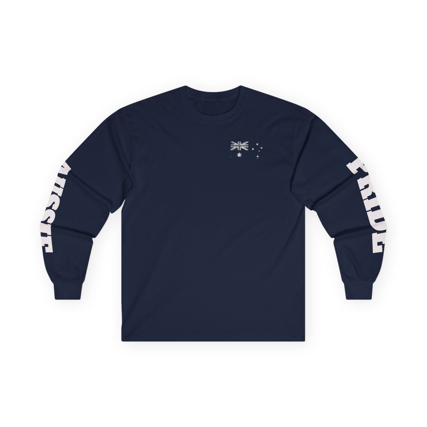 Aussie Pride Distressed Flag Long Sleeve Tee - Unisex Heavyweight Streetwear