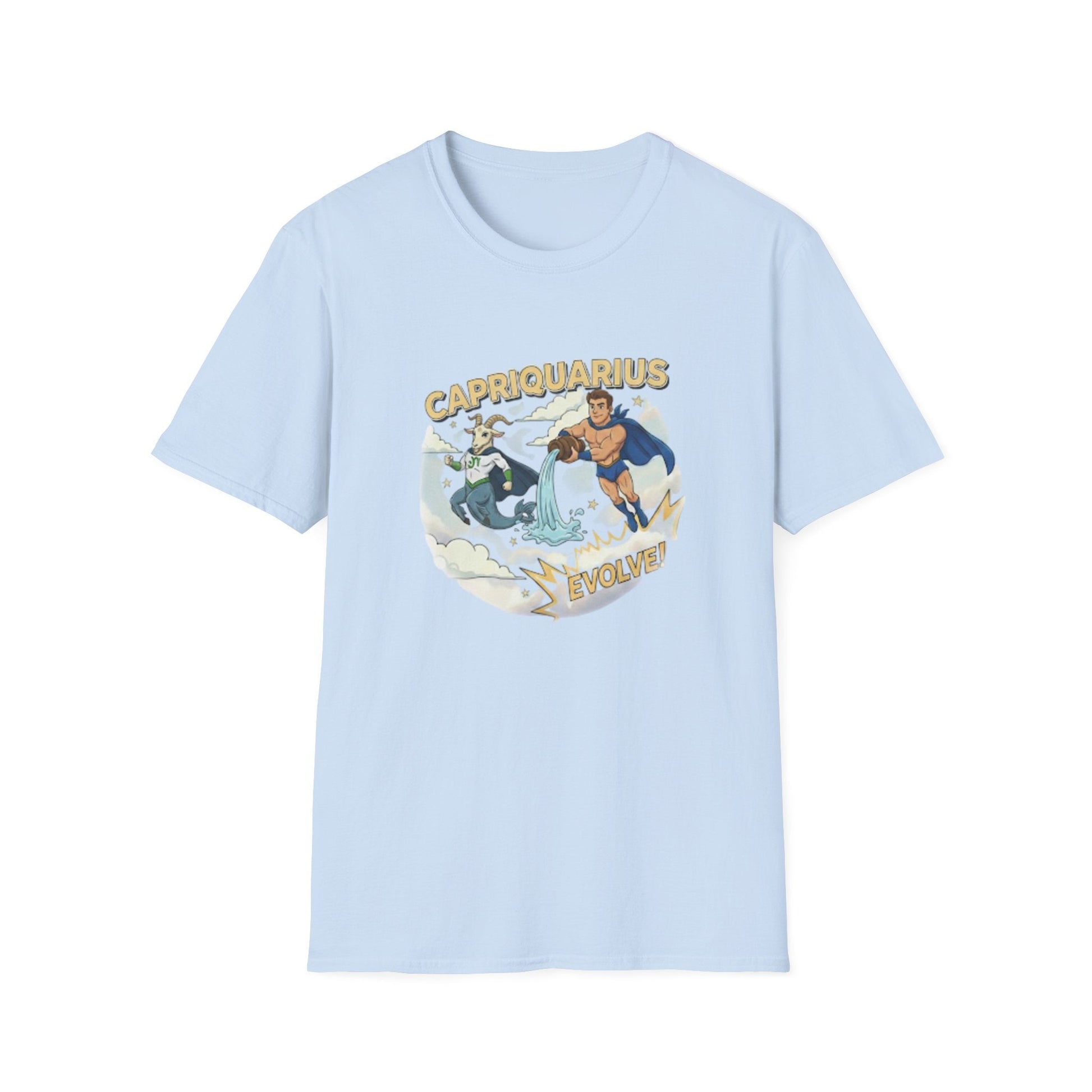 Capriquarius Evolve! Superhero Zodiac Cusp Graphic Tee - That Should Be on a T-Shirt