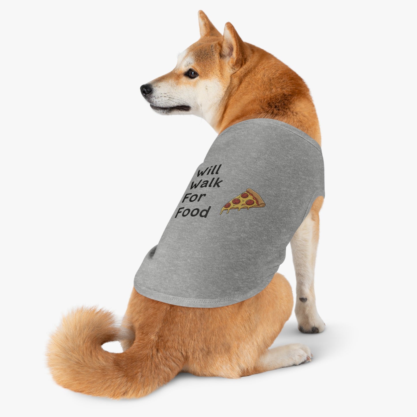 Funny Dog Vest "Will Walk For Food" - Pink Slogan Harness for Walks & Photos