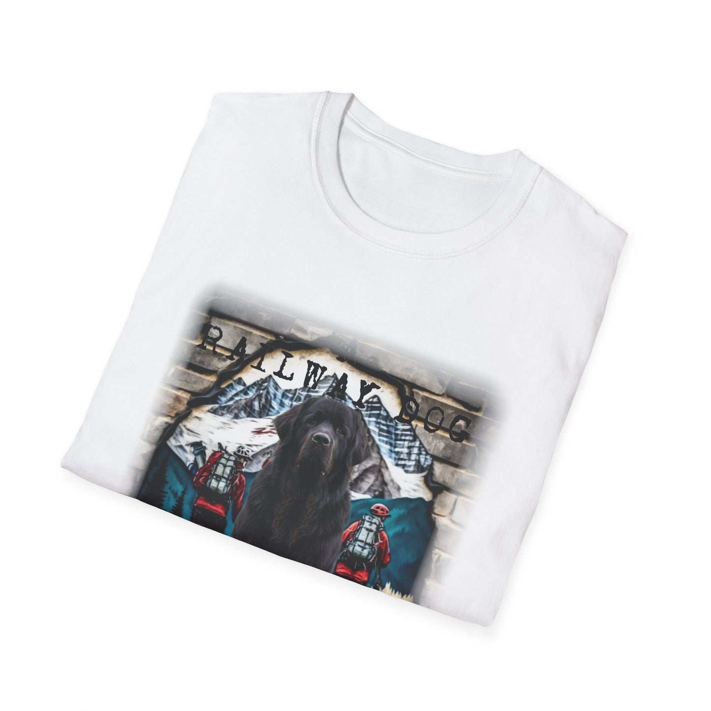 Newfoundland Railway Dog Tshirt | Gentle Giant Train Tee | Newfie Lover Gift