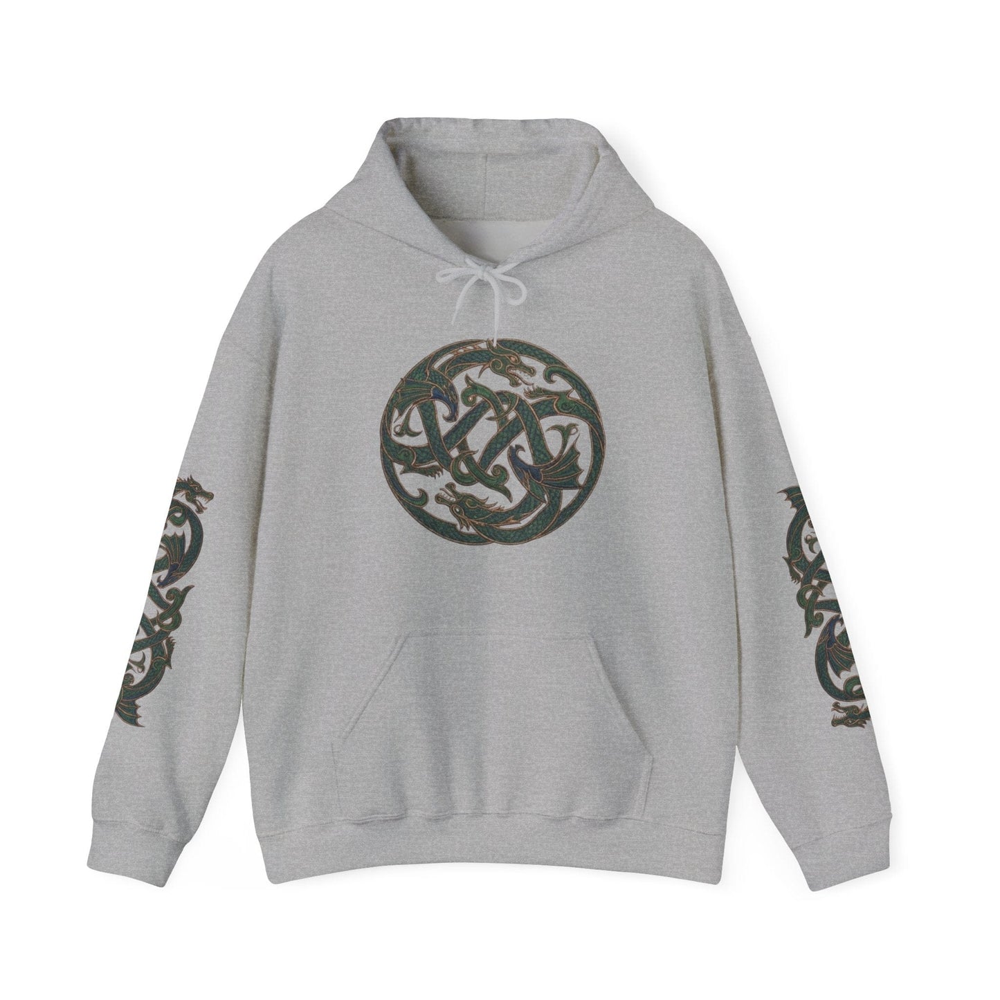 Celtic Dragon Emblem Hoodie – with Full Sleeve Detail