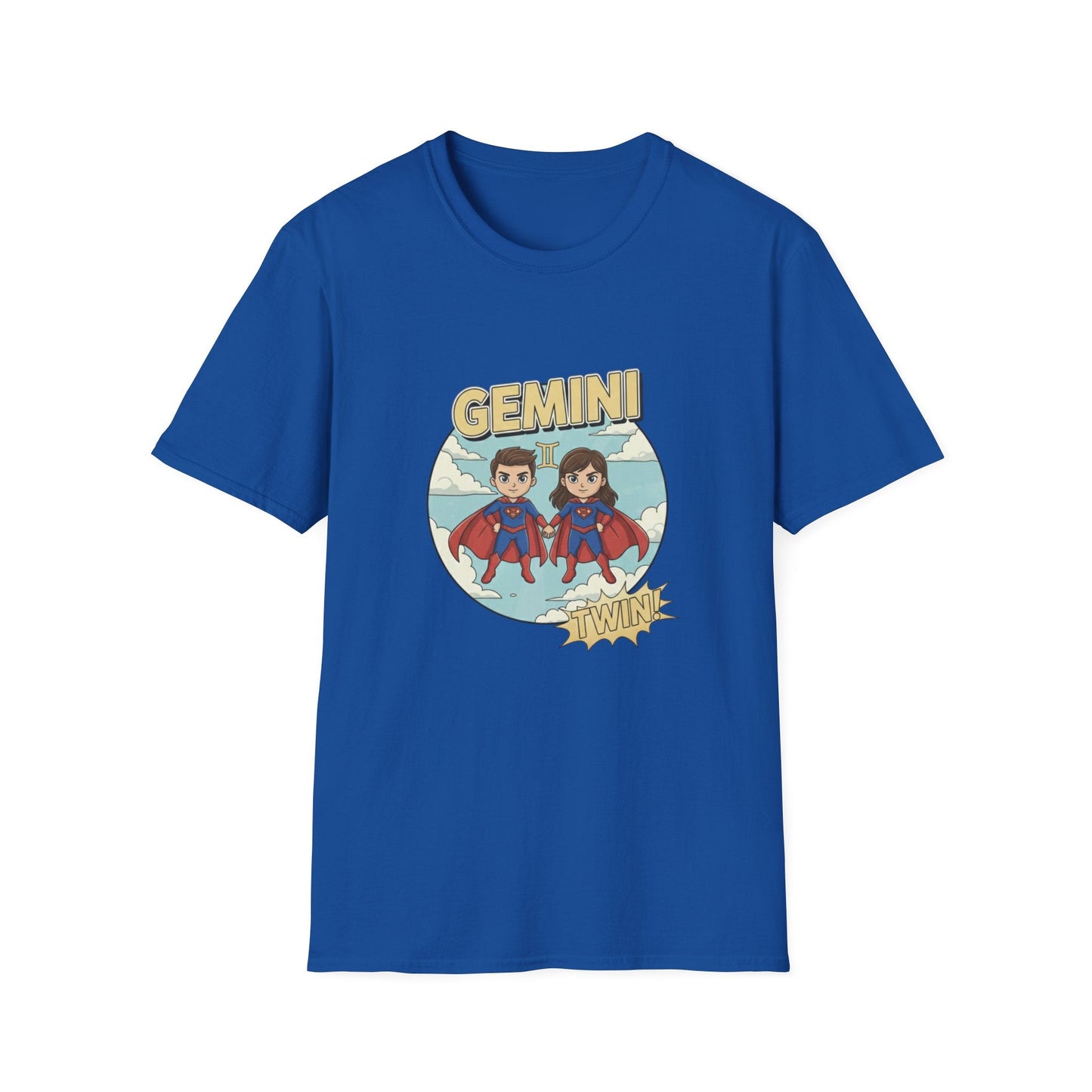Gemini Zodiac T-Shirt — Cute Twin Superhero Horoscope Tee - That Should Be on a T-Shirt