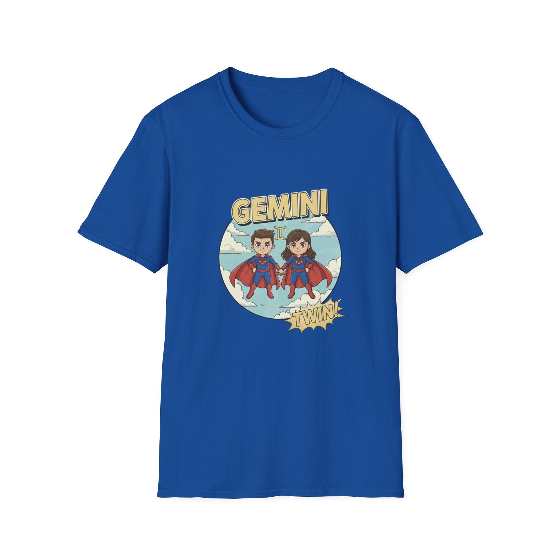 Gemini Zodiac T-Shirt — Cute Twin Superhero Horoscope Tee - That Should Be on a T-Shirt