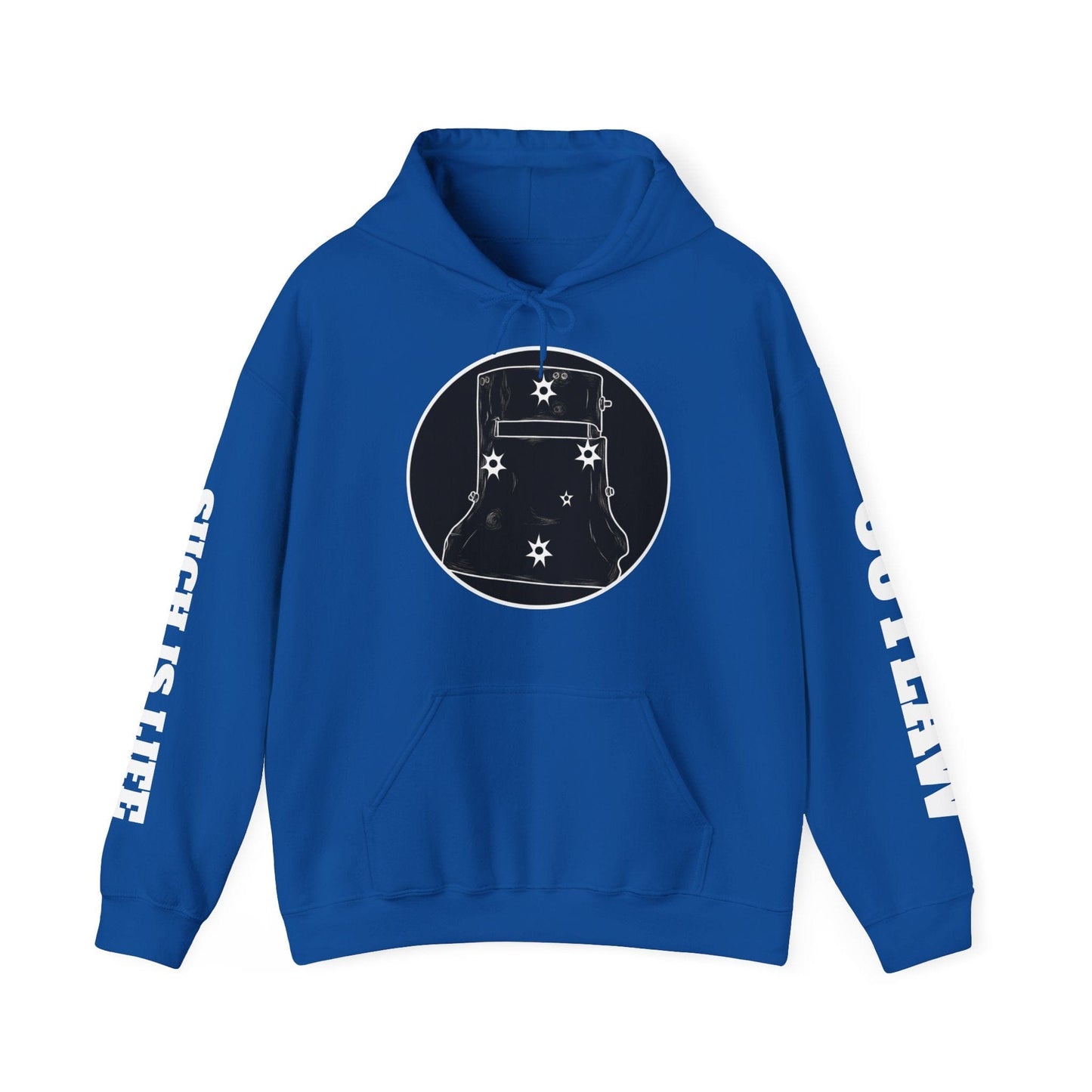 Ned Kelly Helmet Southern Cross Hoodie — Patriotic Graphic Hooded Sweatshirt - That Should Be on a T-Shirt