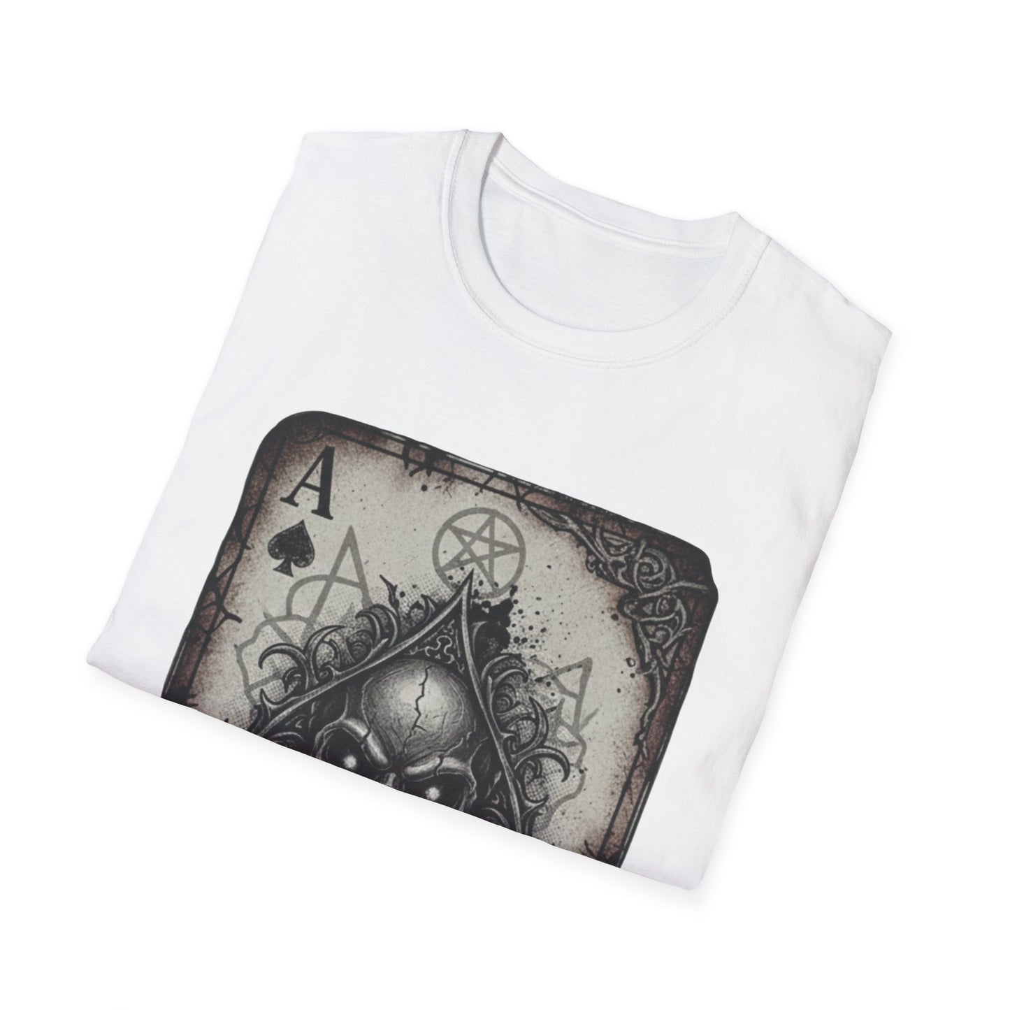 Dark Occult Ace of Spades Skull T-Shirt - Gothic Horror Playing Card Graphic Tee