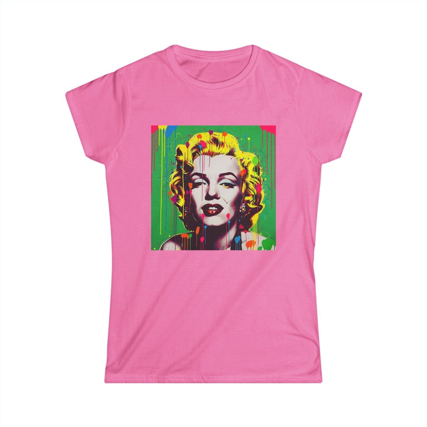 Marilyn Pop Art Drip Tee – Vibrant Neon Portrait Women’s T-Shirt
