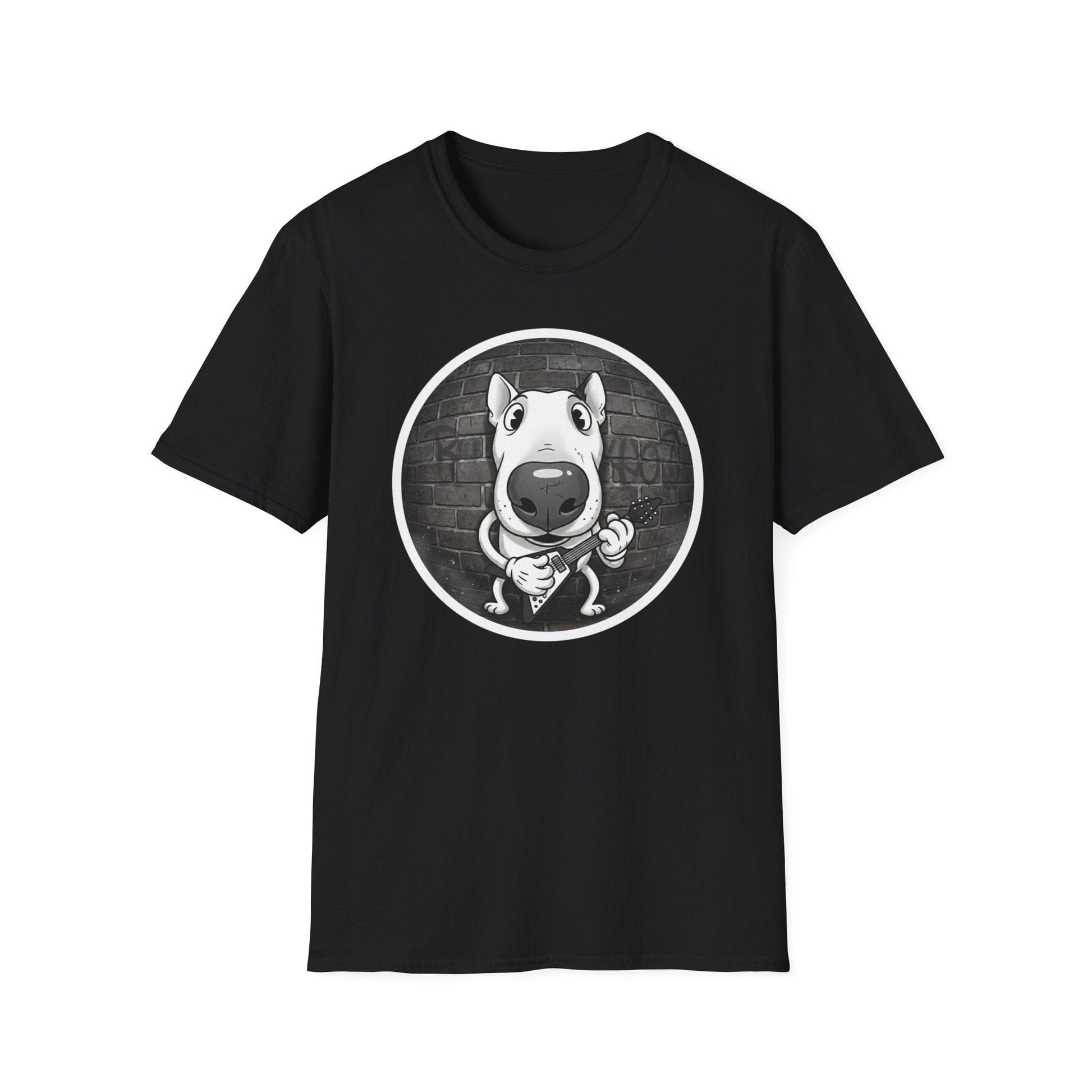 Bull Terrier Cartoon T-Shirt — Cute Dog Face Graphic Tee - That Should Be on a T-Shirt