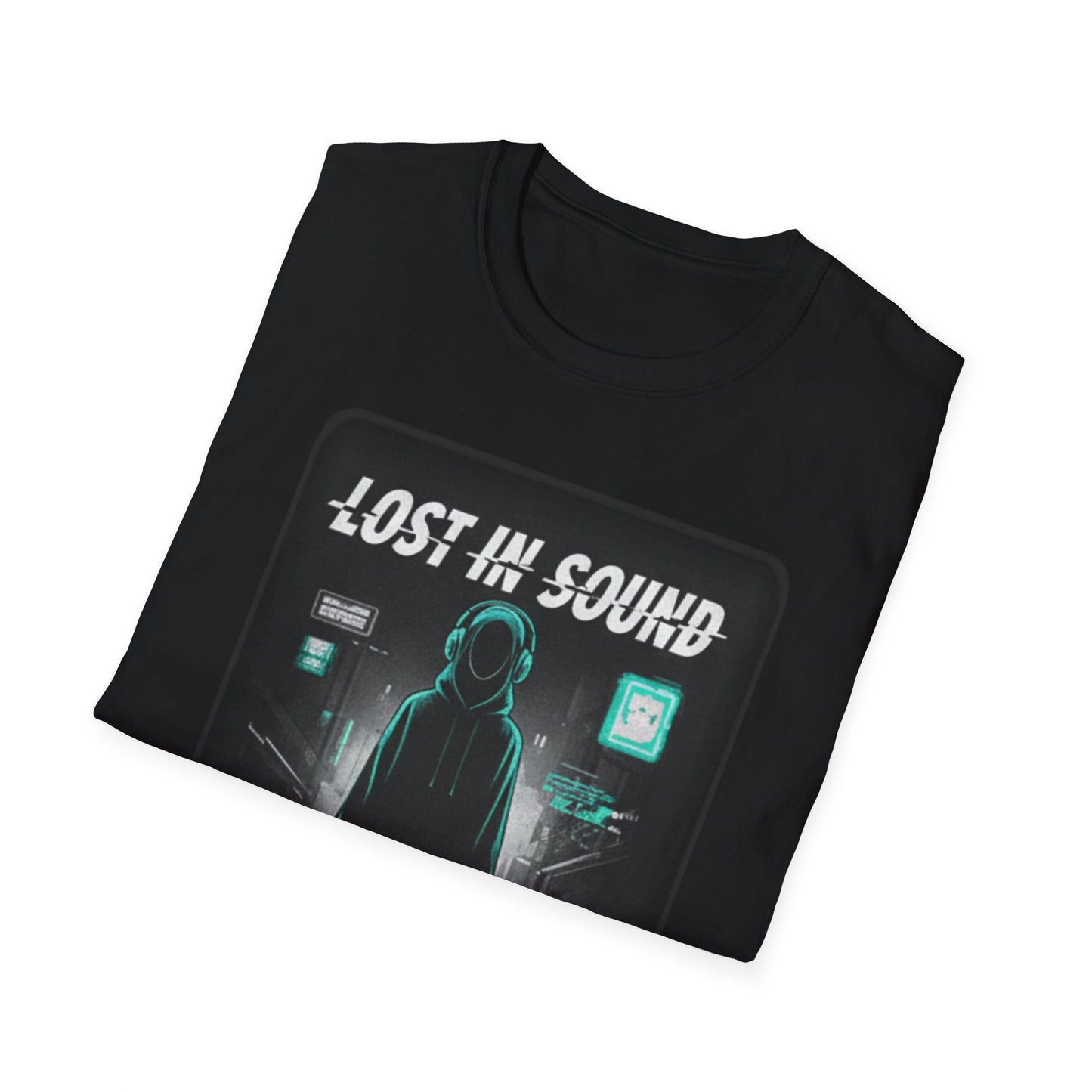 Lost in Sound Graphic Tee — Neon Cyberpunk Music Shirt - That Should Be on a T-Shirt