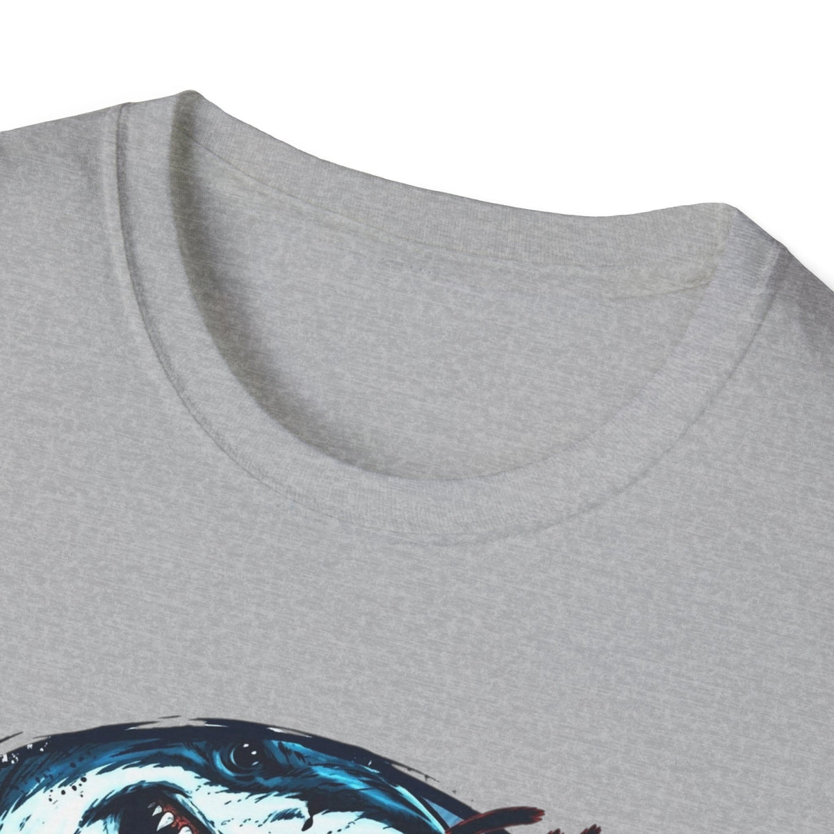 Shark Attack Fishing Graphic T-Shirt | Retro Boat Comic Humor Tee