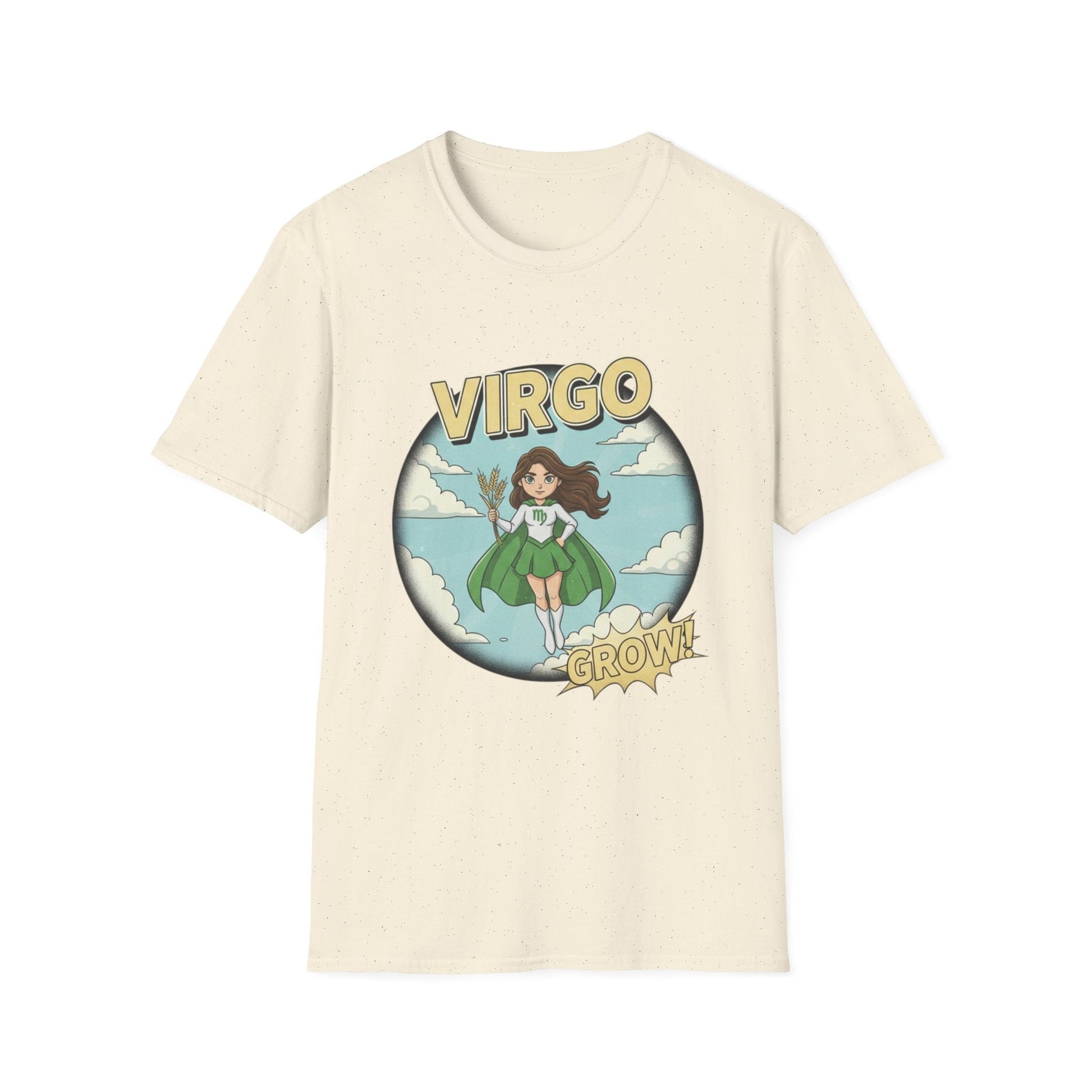 Virgo “Grow” T-Shirt – Cute Virgo Zodiac Superhero Graphic Tee - That Should Be on a T-Shirt
