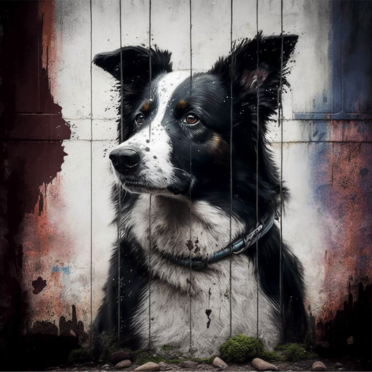 Border Collie Graffiti Portrait