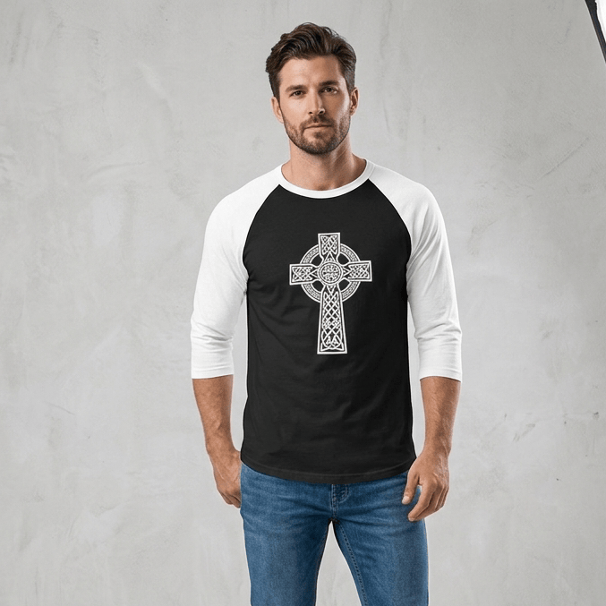 celtic-cross-raglan-tee