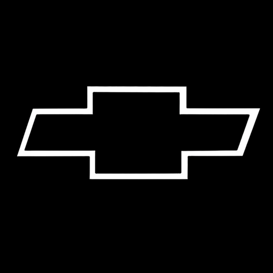 White Chevrolet logo on a black background