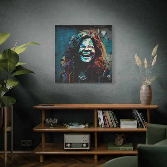 Soulful Janis Joplin Canvas Portrait