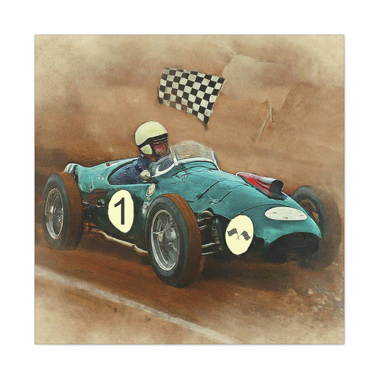 Vintage Car Racing Canvas Art