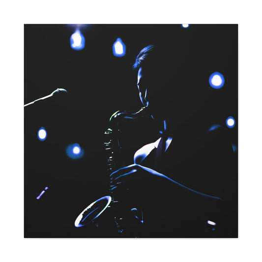 Smooth Sounds: Captivating Image of a Jazz Saxophonist on Canvas - That Should Be on a T-Shirt