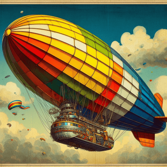 Art Deco Luxury: Downloadable Zeppelin Illustration