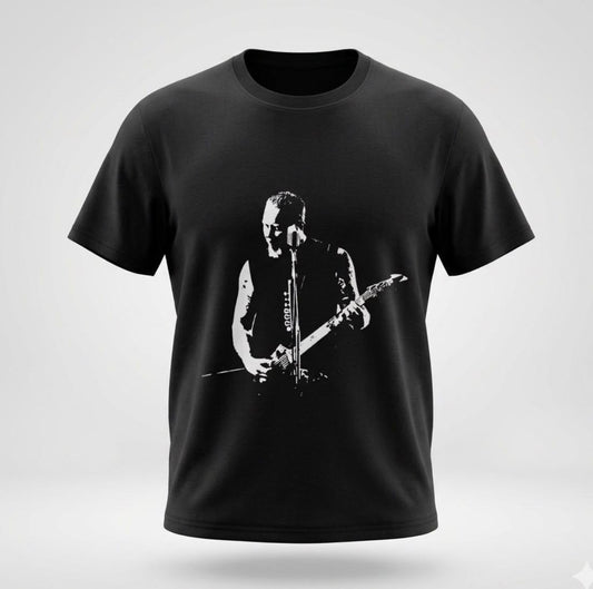 Metal Guitar Legend T-Shirt – Heavy Metal Frontman Silhouette Graphic Tee - That Should Be on a T-Shirt