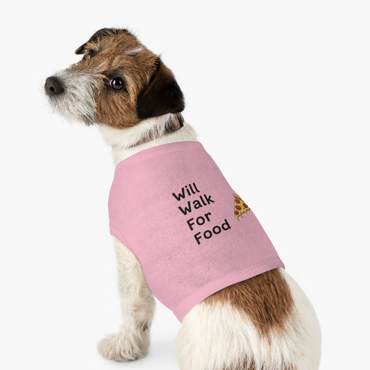 Funny Dog Vest "Will Walk For Food" - Pink Slogan Harness for Walks & Photos