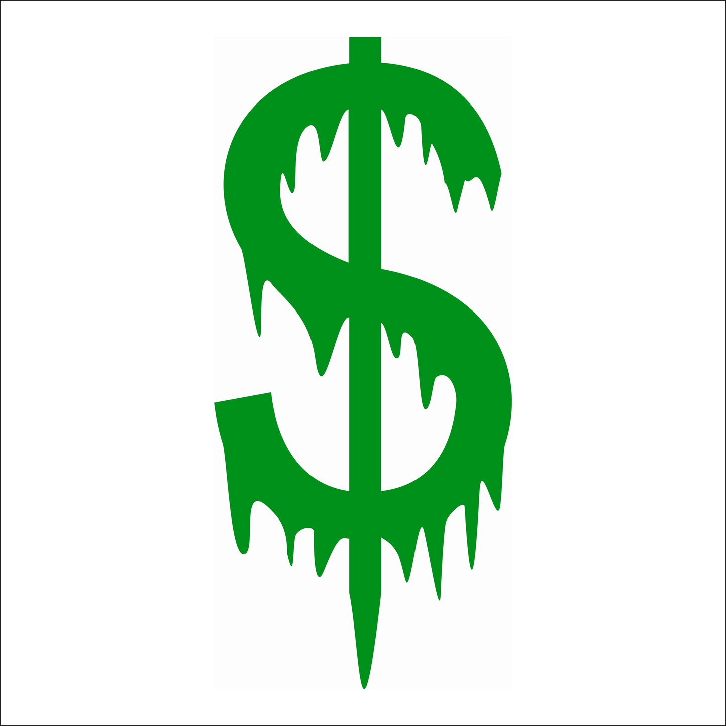 Green dollar sign on a white background