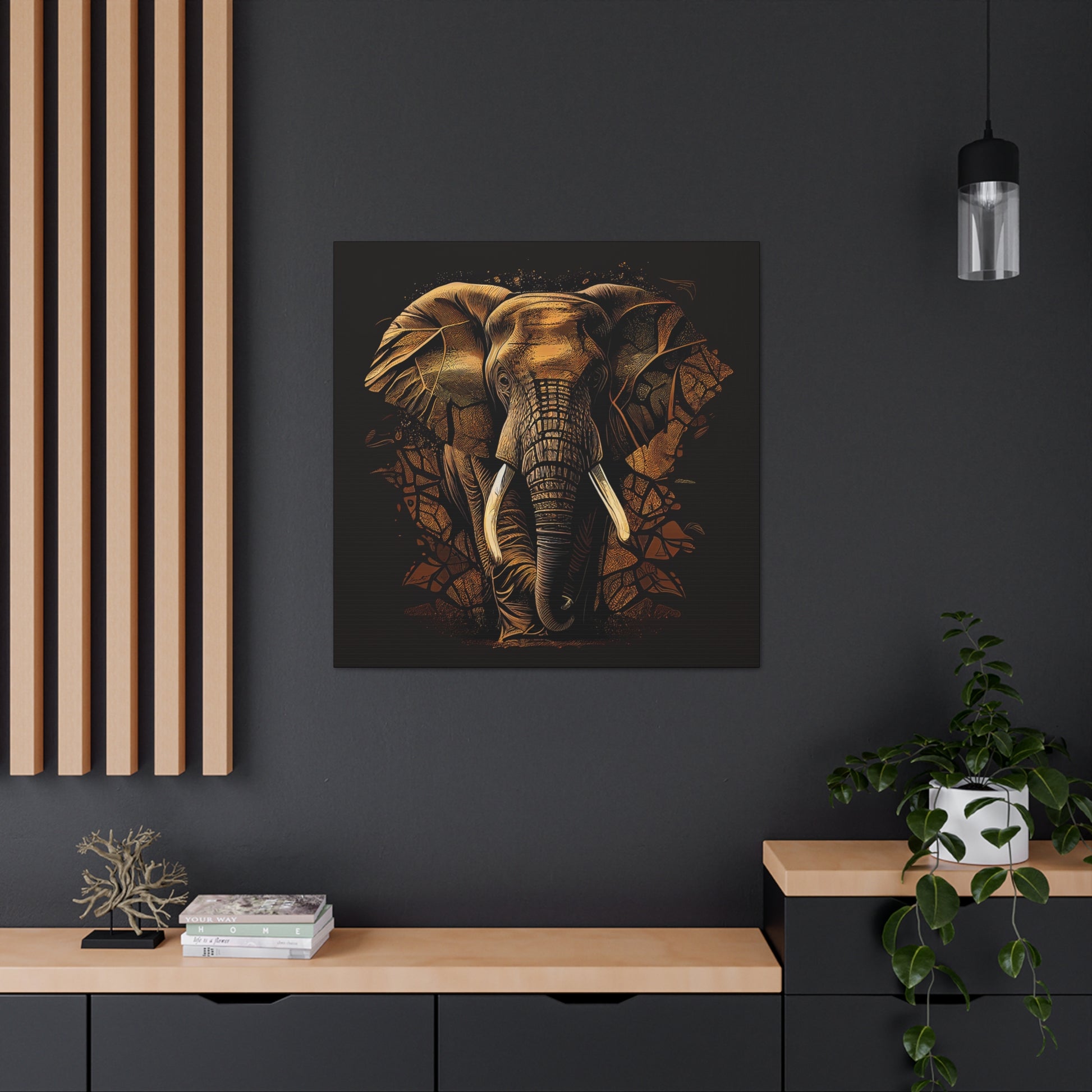 Majestic African Elephant: A Striking Portrait of "Grace and Power" on Canvas - That Should Be on a T-Shirt