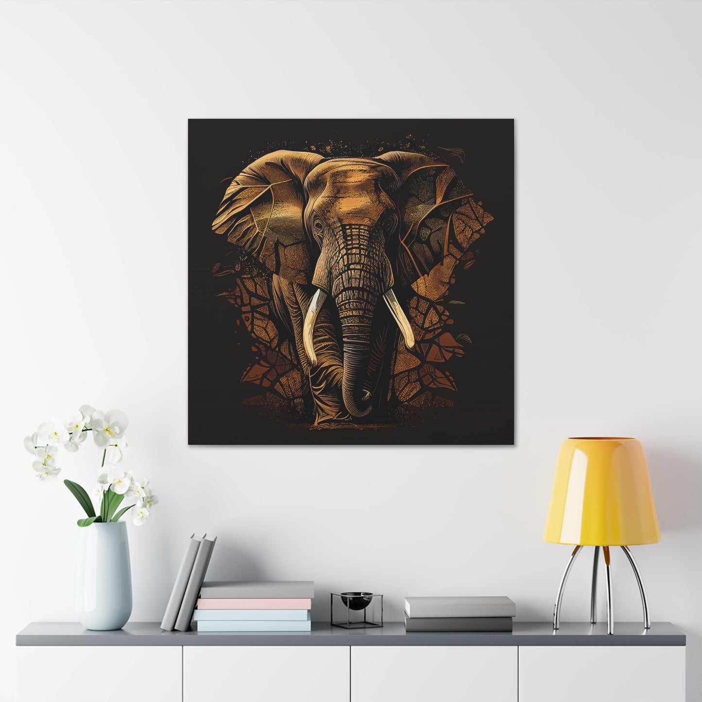 Majestic African Elephant: A Striking Portrait of "Grace and Power" on Canvas - That Should Be on a T-Shirt