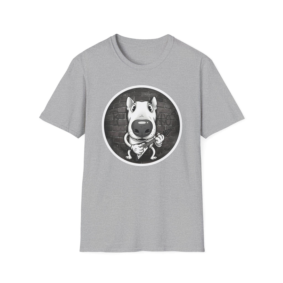 Bull Terrier Cartoon T-Shirt — Cute Dog Face Graphic Tee - That Should Be on a T-Shirt