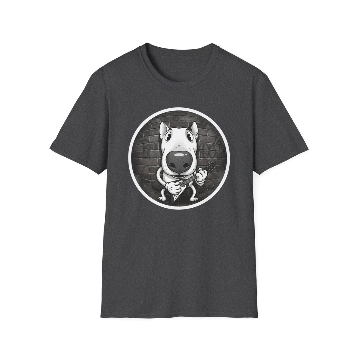 Bull Terrier Cartoon T-Shirt — Cute Dog Face Graphic Tee - That Should Be on a T-Shirt