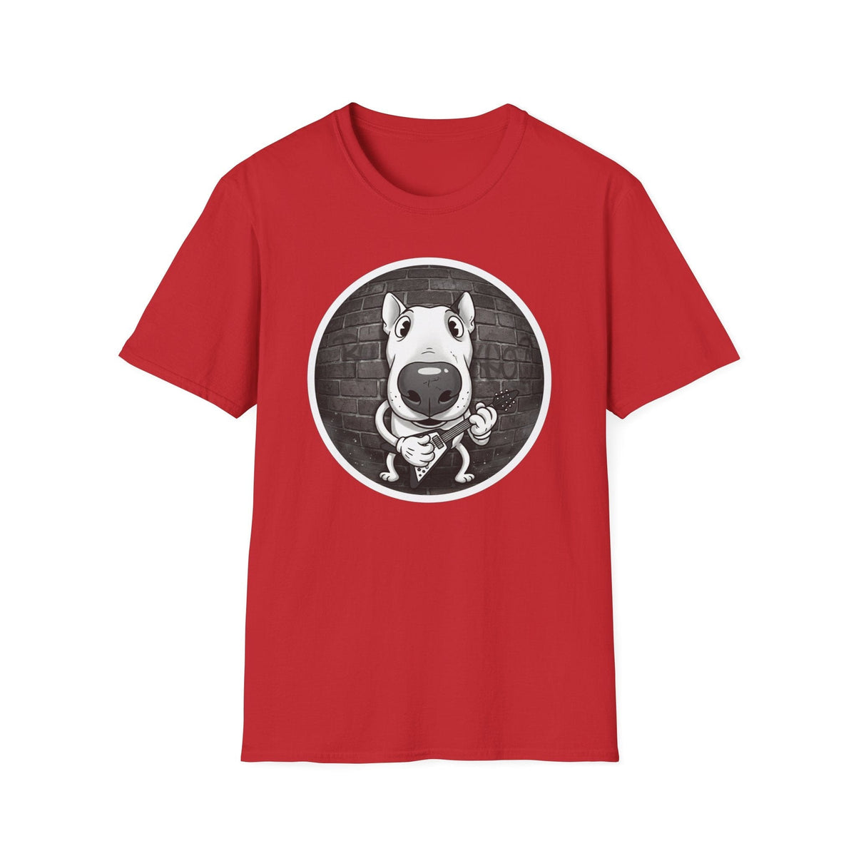 Bull Terrier Cartoon T-Shirt — Cute Dog Face Graphic Tee - That Should Be on a T-Shirt