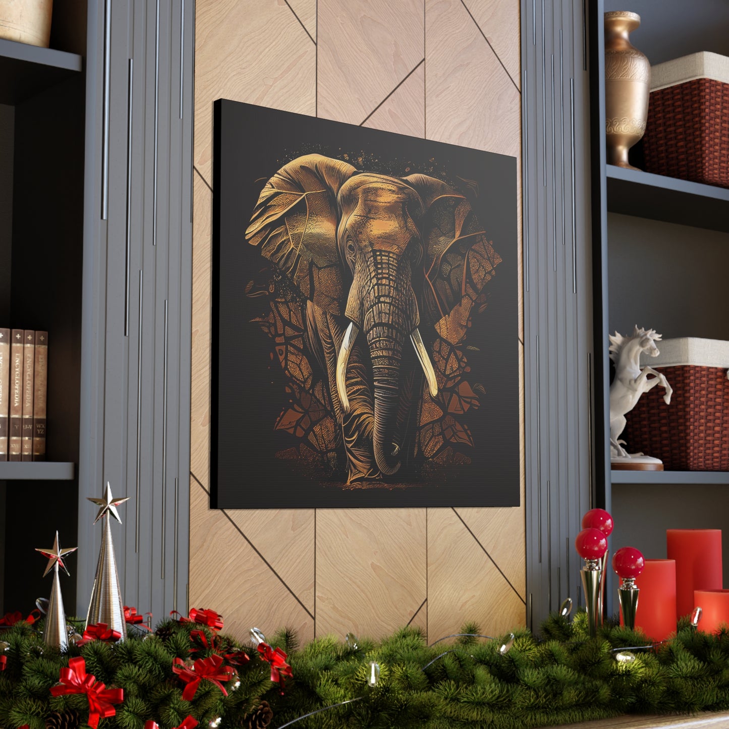 Majestic African Elephant: A Striking Portrait of "Grace and Power" on Canvas - That Should Be on a T-Shirt