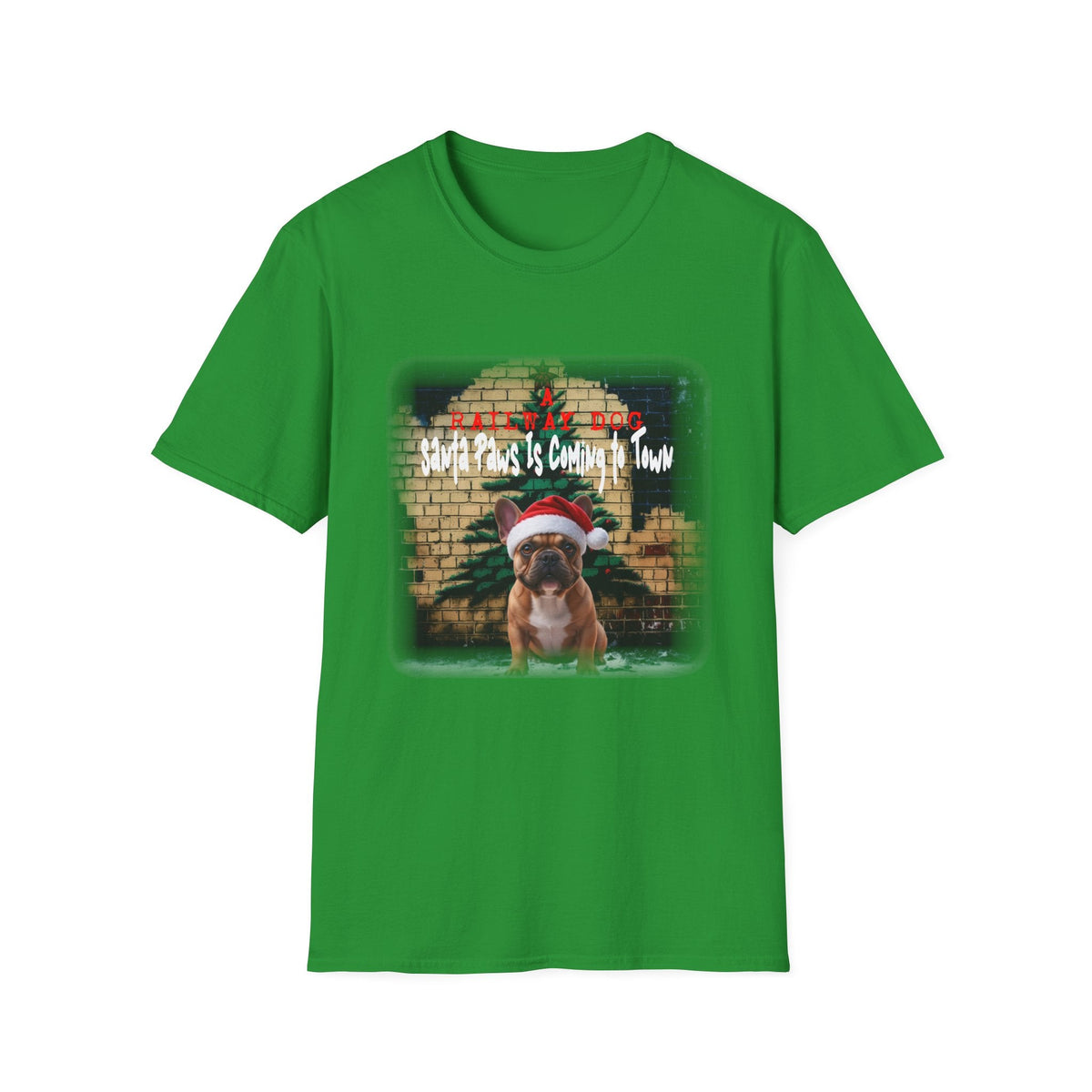 Festive French Bulldog Christmas T-Shirt | Santa Paws Is Coming To Town Tee | Funny Frenchie Holiday Gift - That Should Be on a T-Shirt