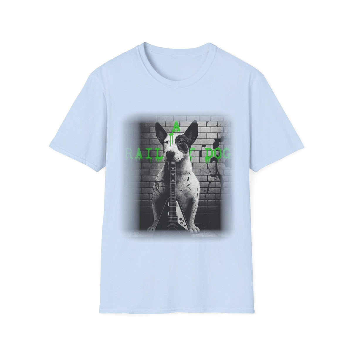 Unleashed: Heavy Metal Bull Terrier & V-Guitar Graphic T-Shirt - That Should Be on a T-Shirt
