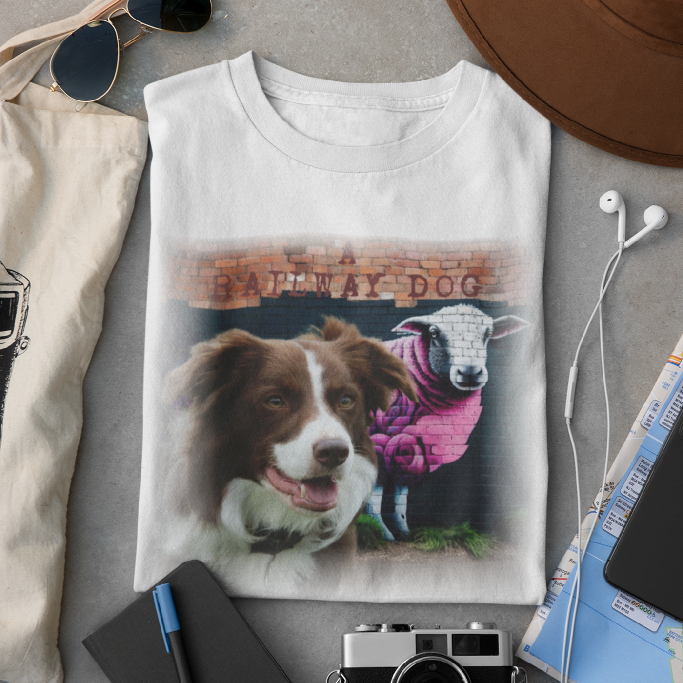 Brown and White Border Collie T-Shirt