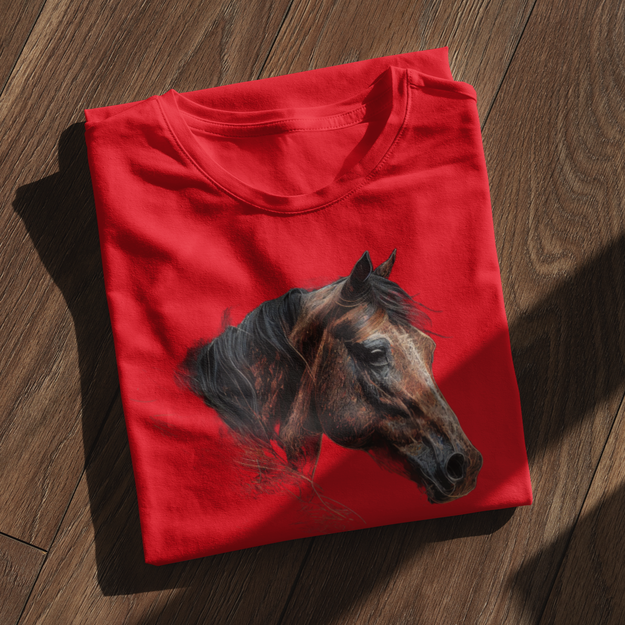 Graphic tee featuring a horse design.