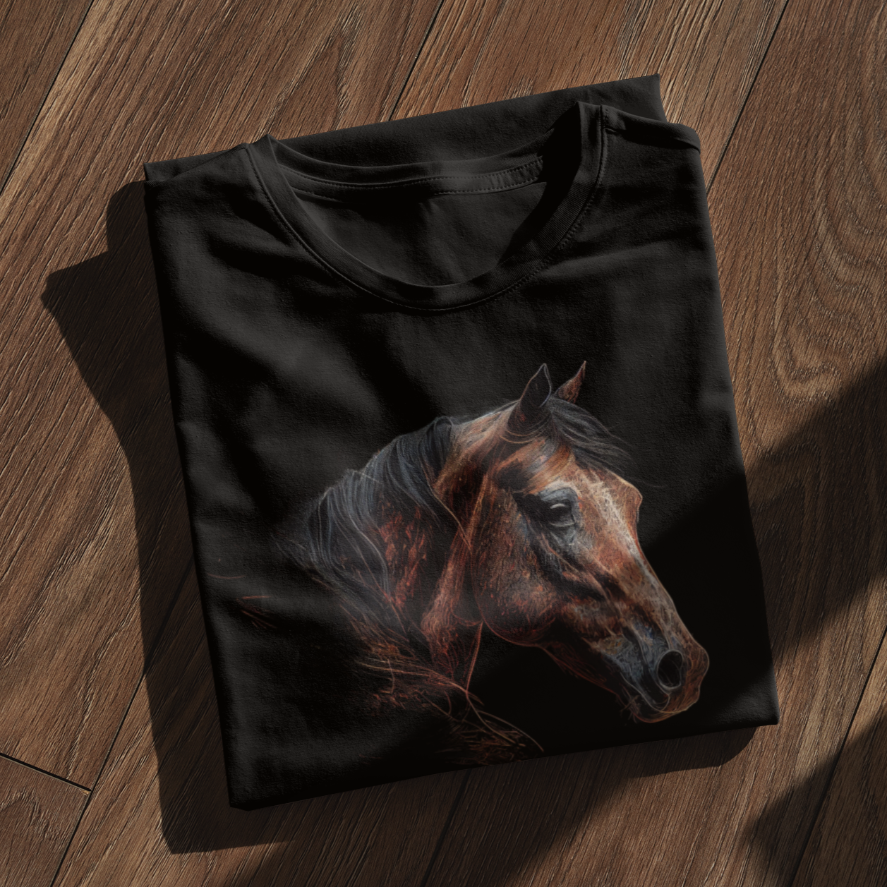 Graphic tee featuring a horse design.