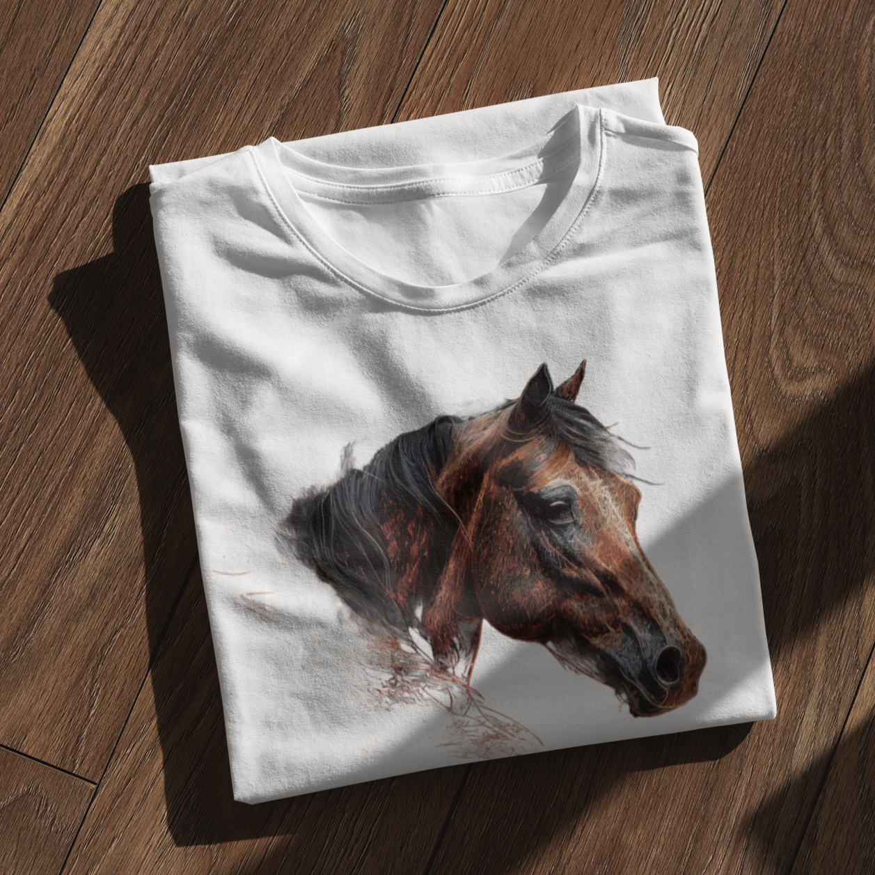 Graphic tee featuring a horse design.