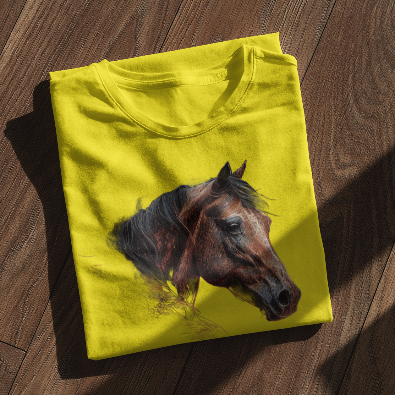 Graphic tee featuring a horse design.