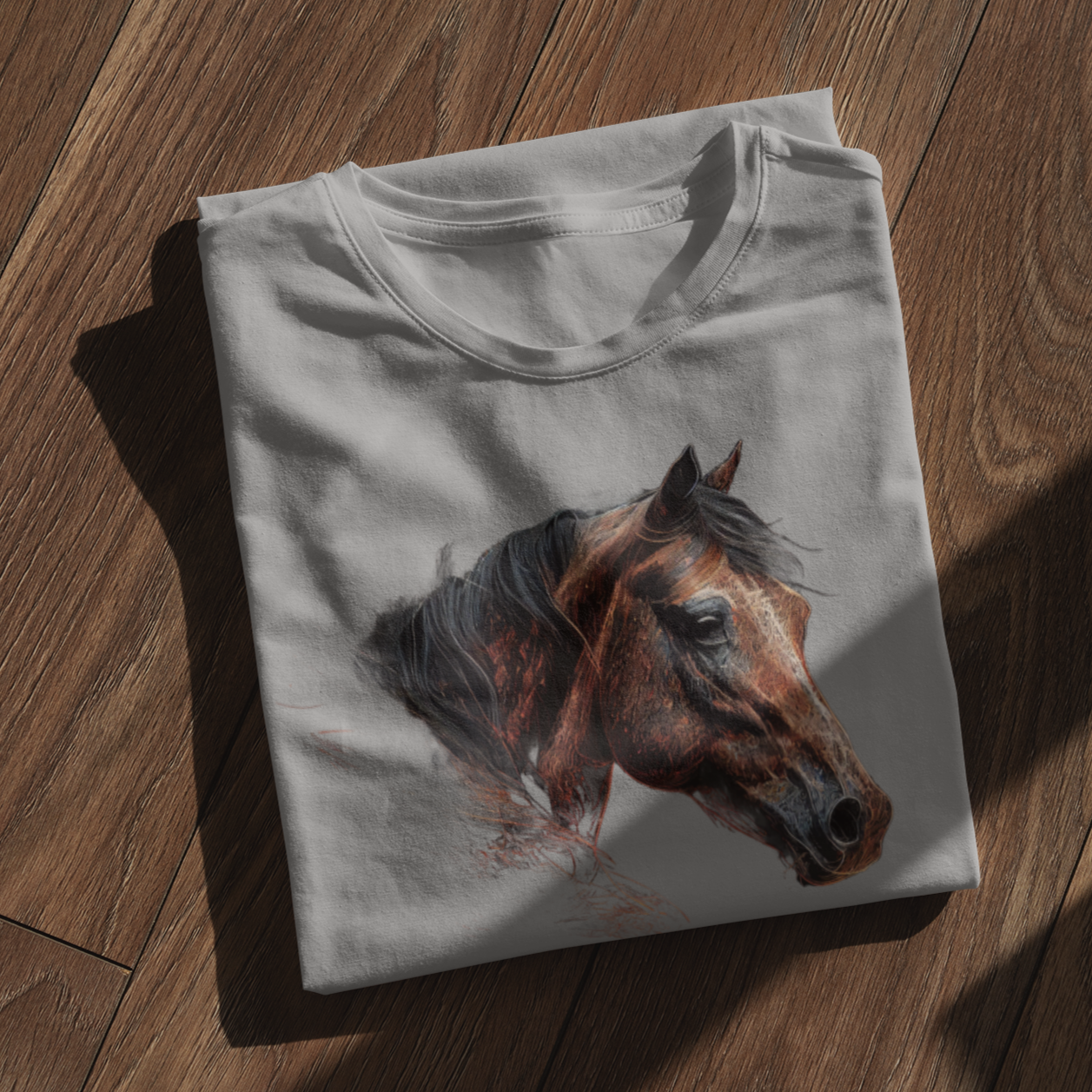 Graphic tee featuring a horse design.