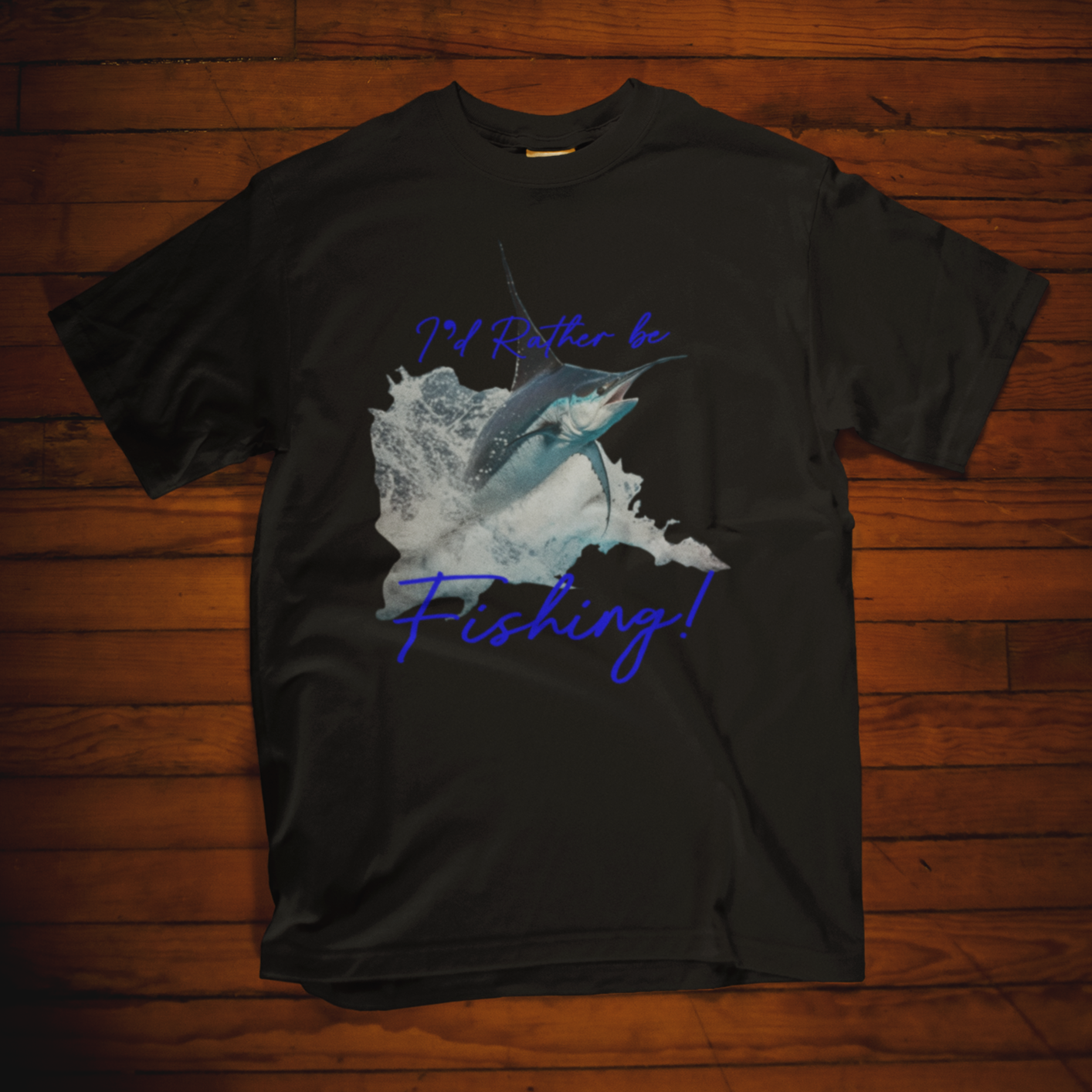 T-shirt featuring a fishing theme