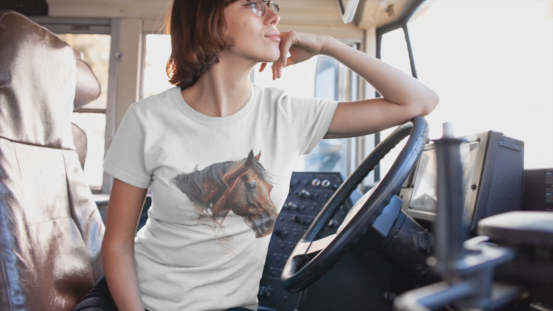 Graphic tee featuring a horse design.