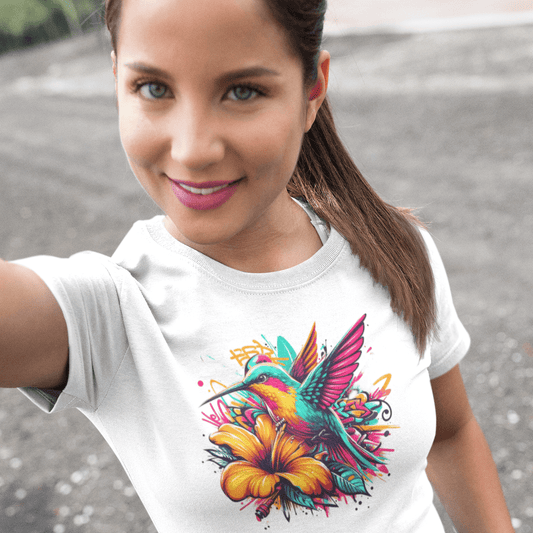 Enchanting Hummingbird & Blossoms Tee