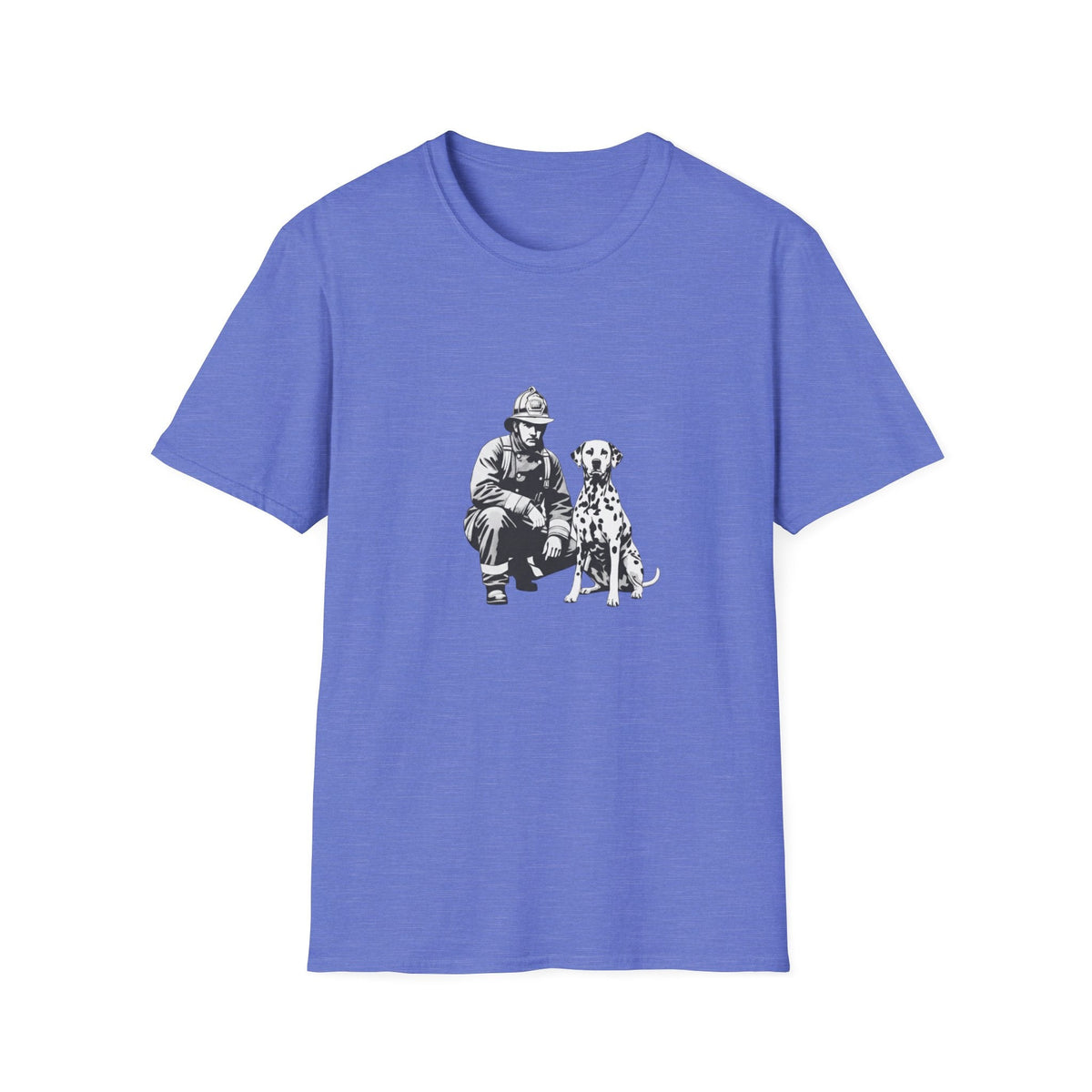 Firefighter & Dalmatian T-Shirt – Vintage Dog Lover Graphic Tee, Unisex Cotton - That Should Be on a T-Shirt