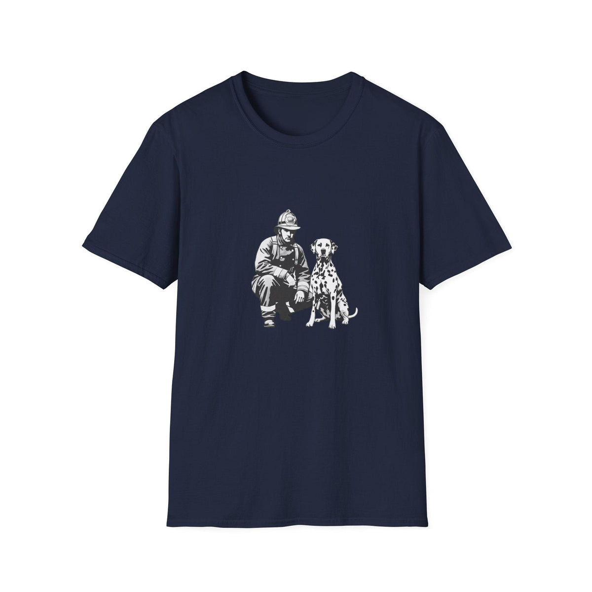 Firefighter & Dalmatian T-Shirt – Vintage Dog Lover Graphic Tee, Unisex Cotton - That Should Be on a T-Shirt